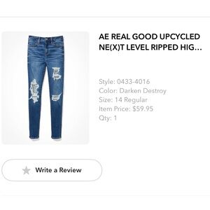 Ripped American Eagle Next Level Jegging